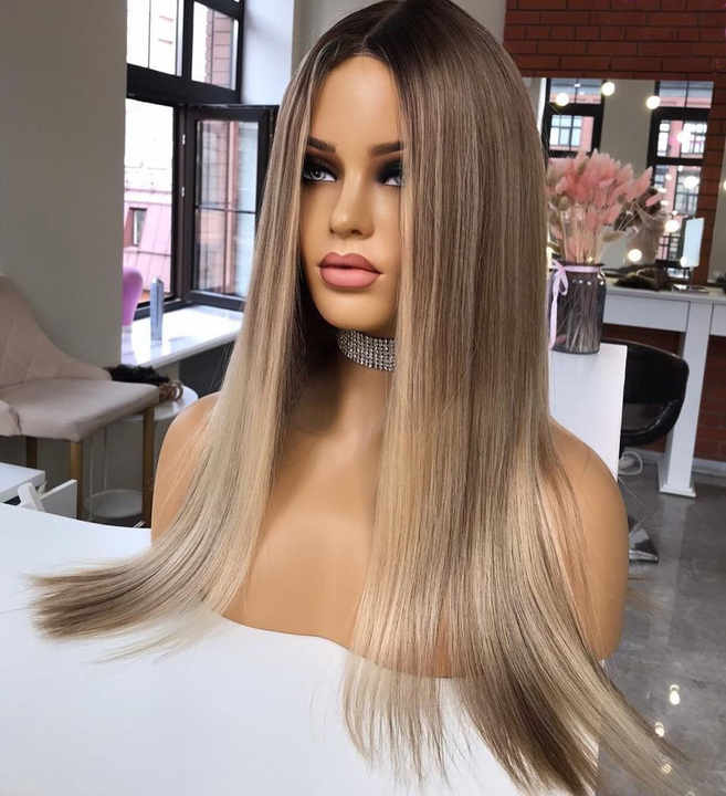 cuticle wig blonde brown silky smooth