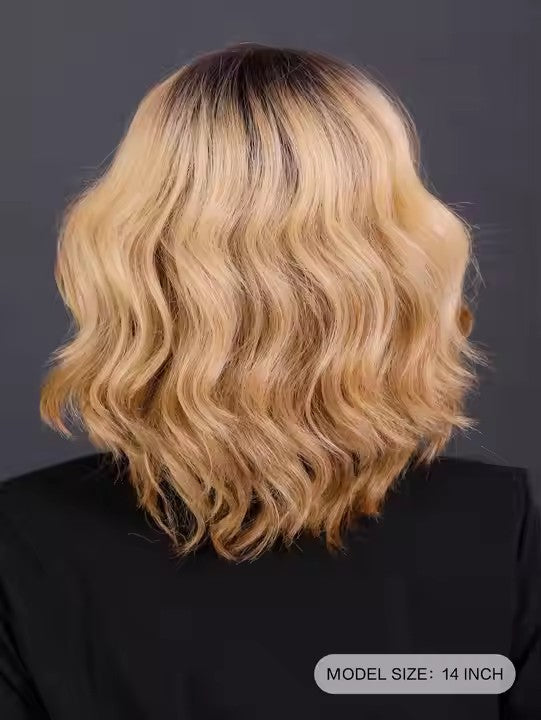Blonde Lace Front Wig Bob Short Loose Wave HD Sheer Lace