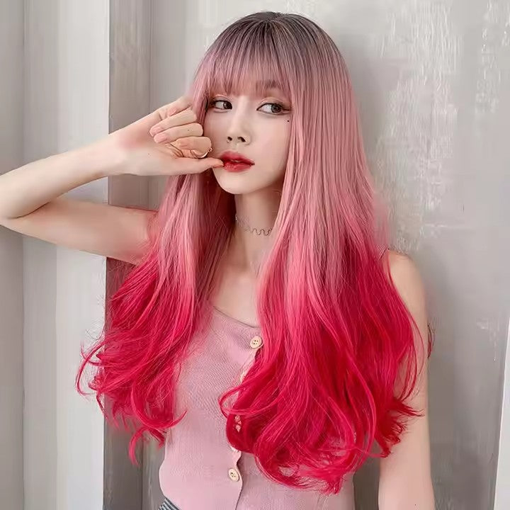 Pink Ombre Long Wig for Bold Stylish Look
