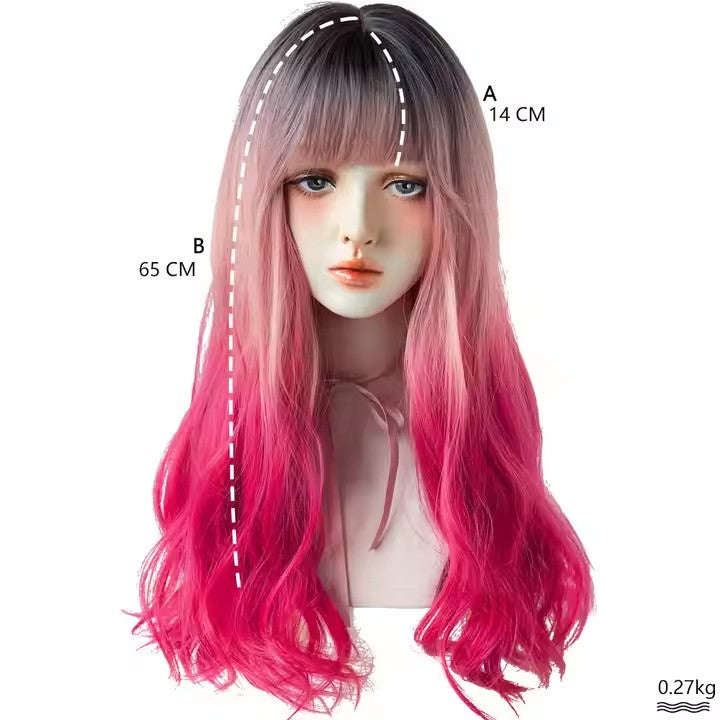 Pink Ombre Long Wig for Bold Stylish Look
